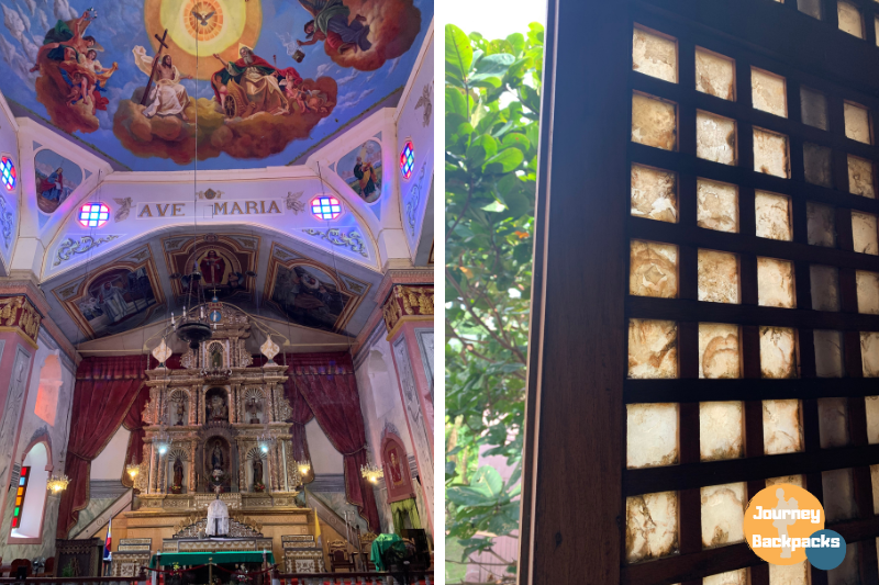 巴卡容教堂內部彩繪、魚鱗窗。（圖／酒妮背包攝）