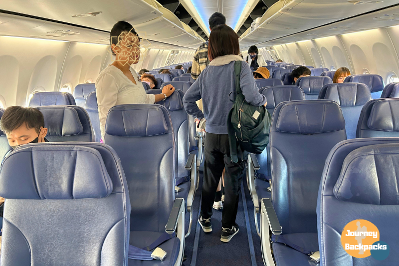 峇迪航空台北飛大阪航線機艙內部。（圖／酒妮背包攝）