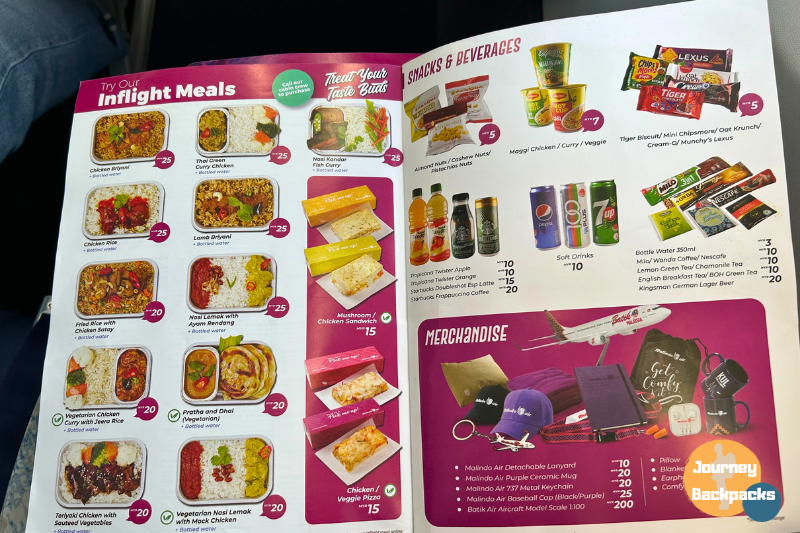 峇迪航空有額外販售飛機餐、零食。（圖／酒妮背包攝）