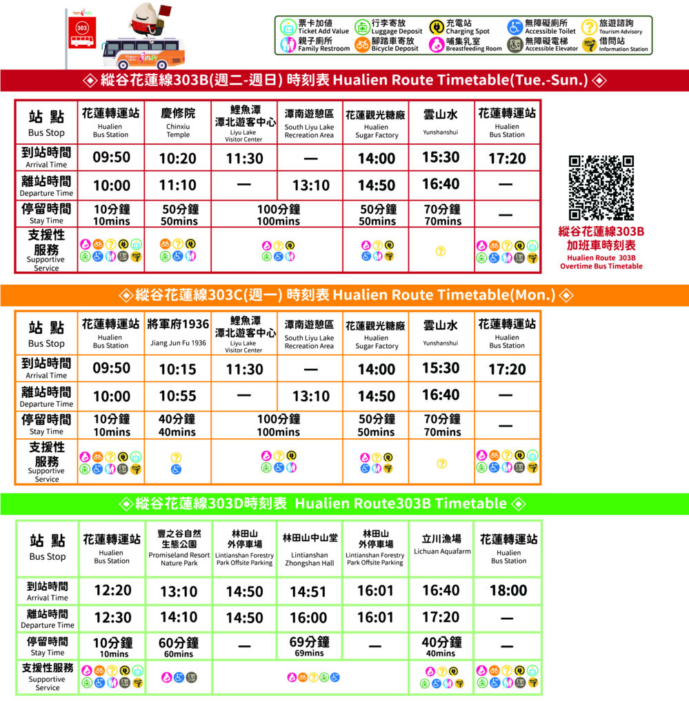 縱谷花蓮線時刻表